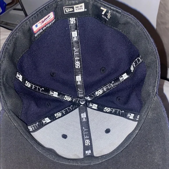 New Era Navy Blue Hat with White Logo - Picture 6 of 6